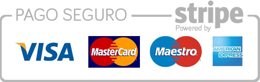 Pago seguro con Visa, Mastercard, Maestro y American Express